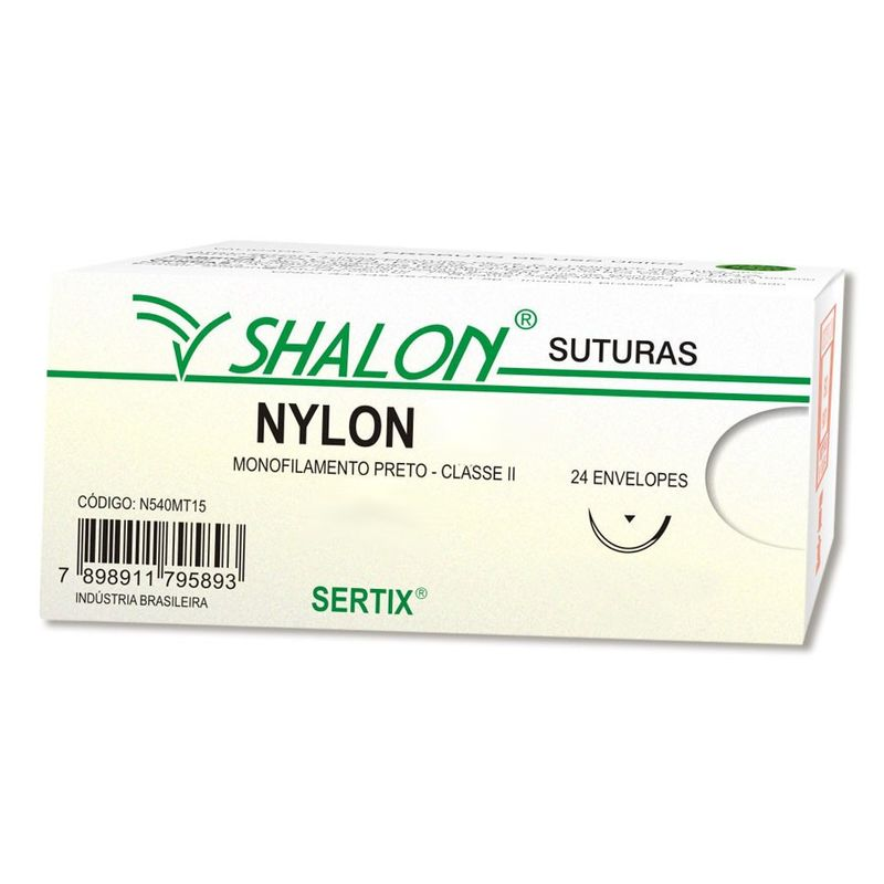 Fio de Sutura Nylon com agulha 3/8 CT 1,9cm 3-0