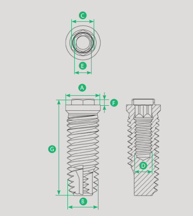Implante Classic CI HE Com parafuso - 5.0mm x 7mm Plat 5mm 12