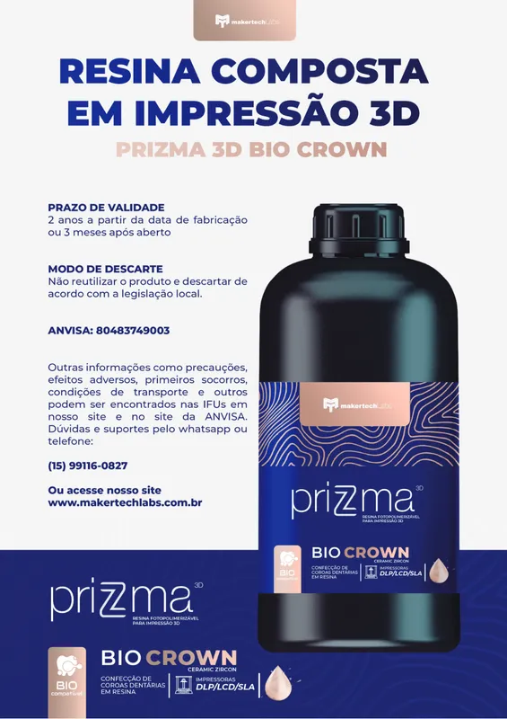 Resina priZma 3D Bio Crown - BL 8